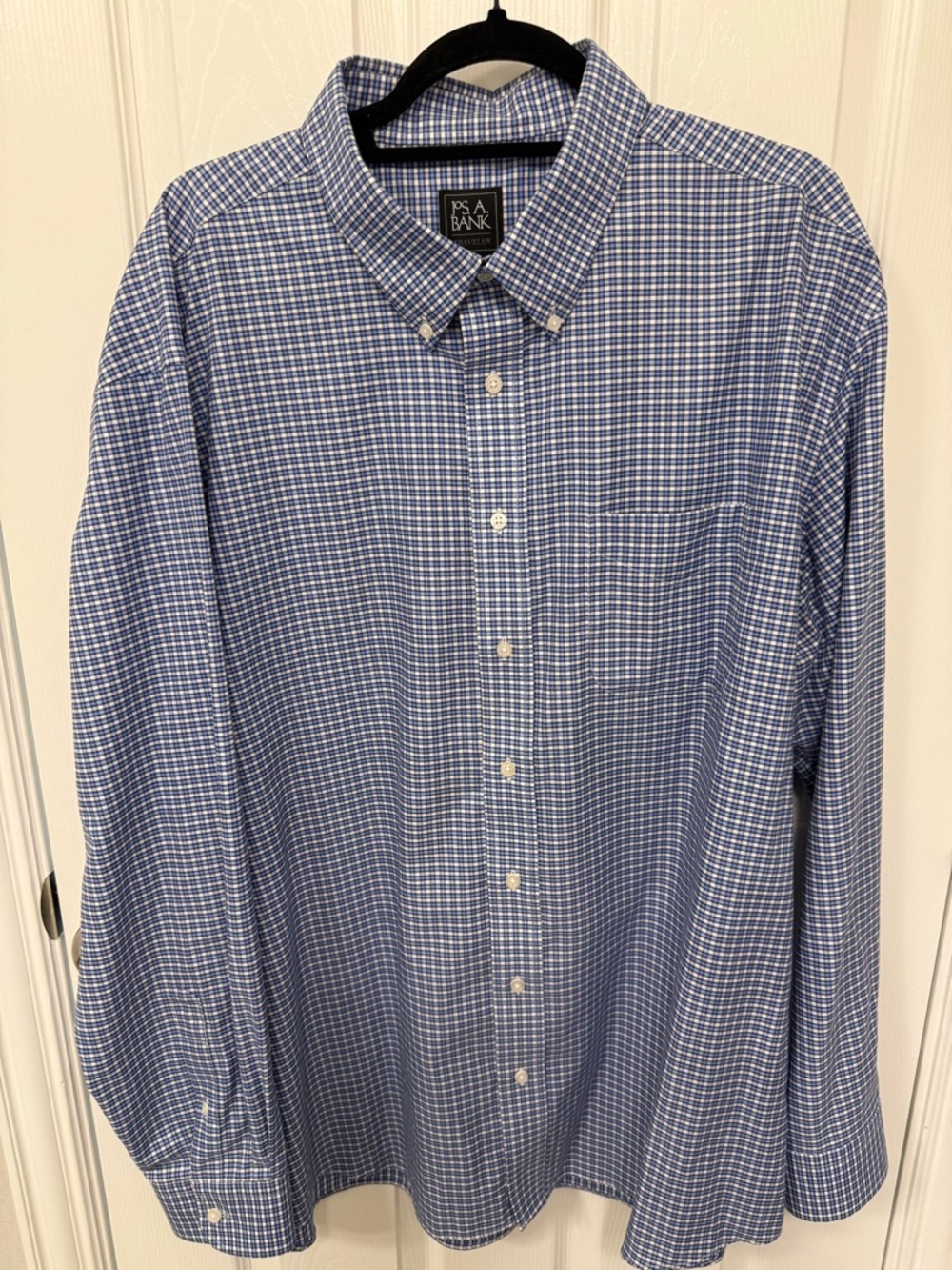 Jos. A. Bank Blue and White Checked Button-Down Shirt